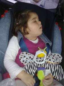 dormida en el coche